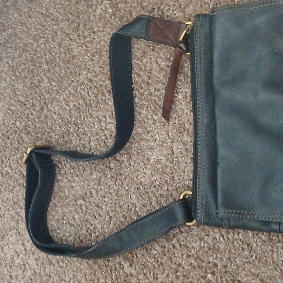 Fossil black leather messager bag - Picture 3 of 16